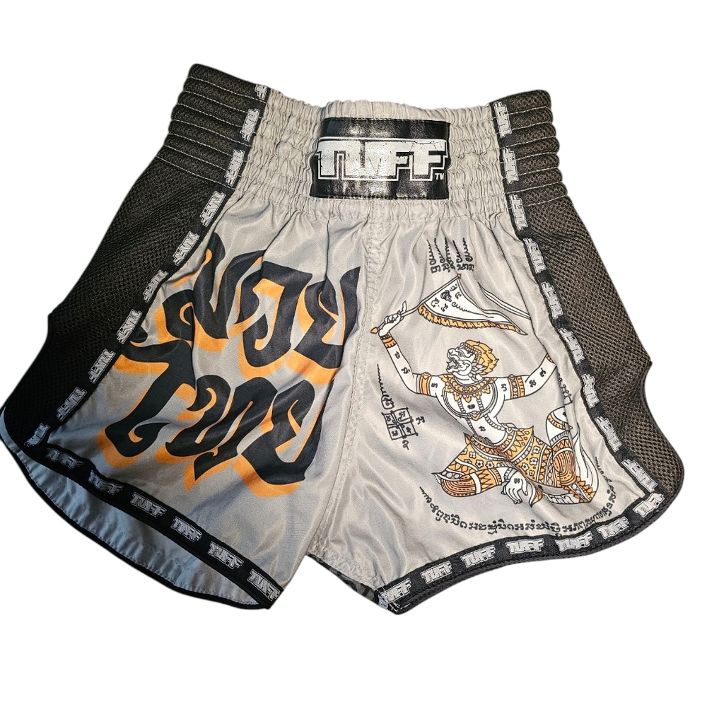 TUFF Muay Thai Shorts Size M (Fits XS/S) – Discontinued Design, Hanuman Warrior,
